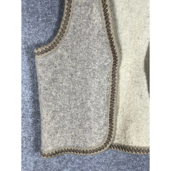 Monarca Wool Blend Sleeveless Western Riding Rodeo Vest Womens Large Tan Cream - Picture 7 of 13